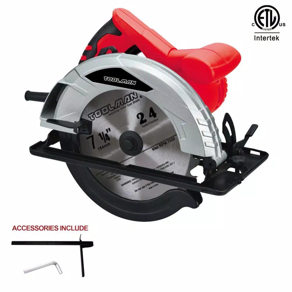 Boyel Living 12 Amp 7-1/4 in. Corded Circular Saw with Dual-Grip Handle and Bevel Cut Capability