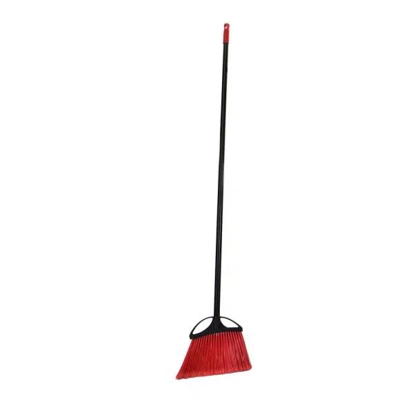 Alpine Industries 10 in. Red Angle Broom with Fiberglass Handle, Indoor/Outdoor, 3-Pack