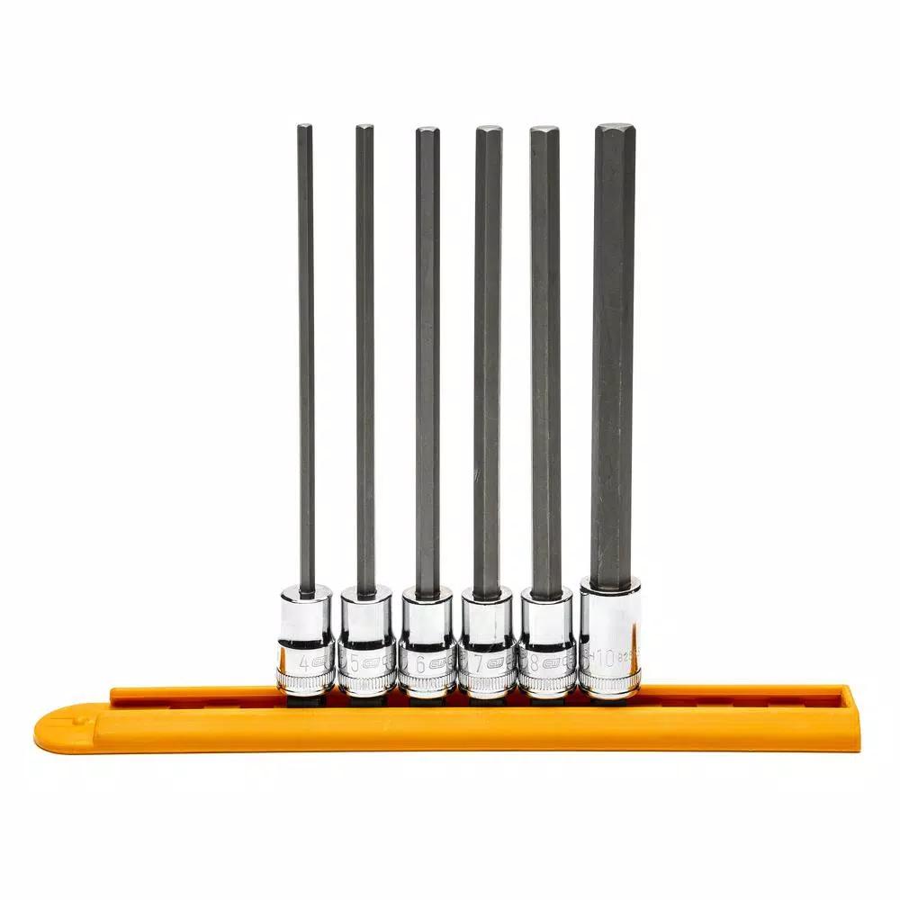 GearWrench 3/8 in. Drive Metric Long Length Hex Bit Socket Set, 6-Piece