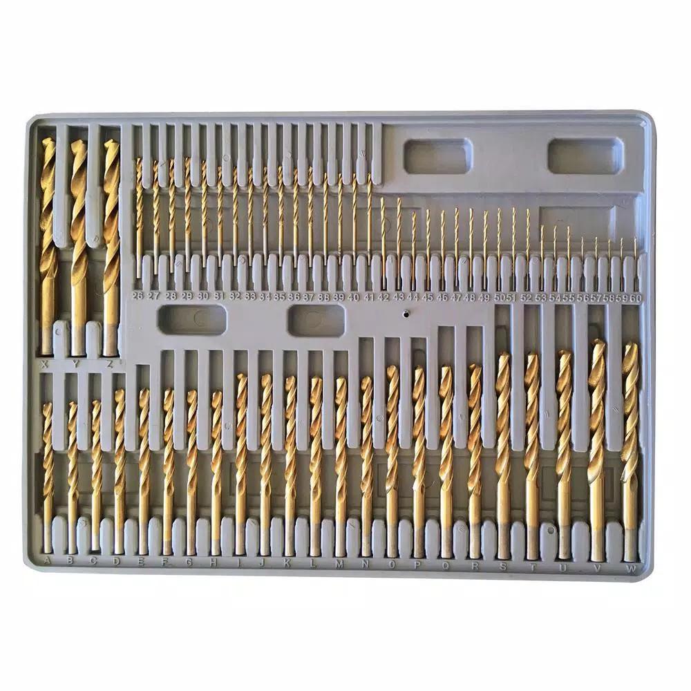 PRO-SERIES 115-Piece Titanium Coated Twist Drill Bit Set with Hex Shank and Storage Case