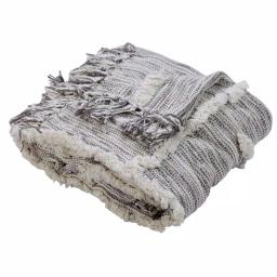 LR Resources Linework 50 in. x 60 in. Gray and Natural Abstract Tufted Cotton Throw Blanket thumbnail 4