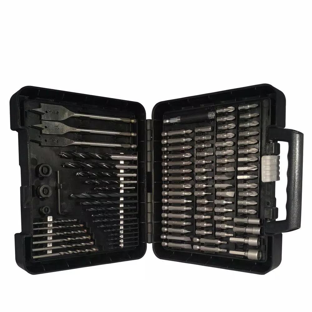 Blu-Mol 100-Piece Steel Drill Bit and Driver Set with Carbide Masonry and Black Oxide Bits
