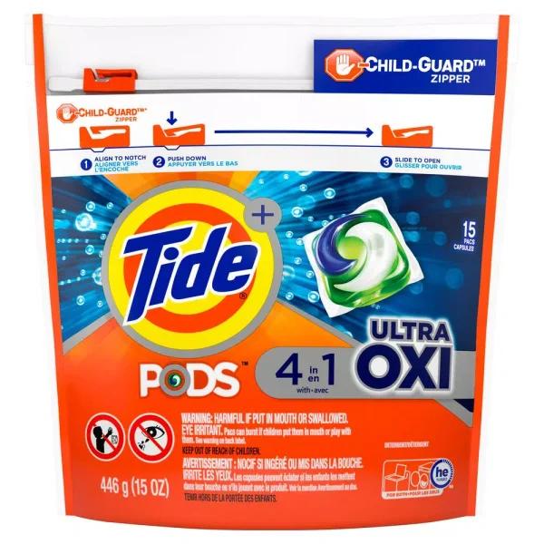 Tide PODS Ultra OXI Laundry Detergent Pods, 15-Count