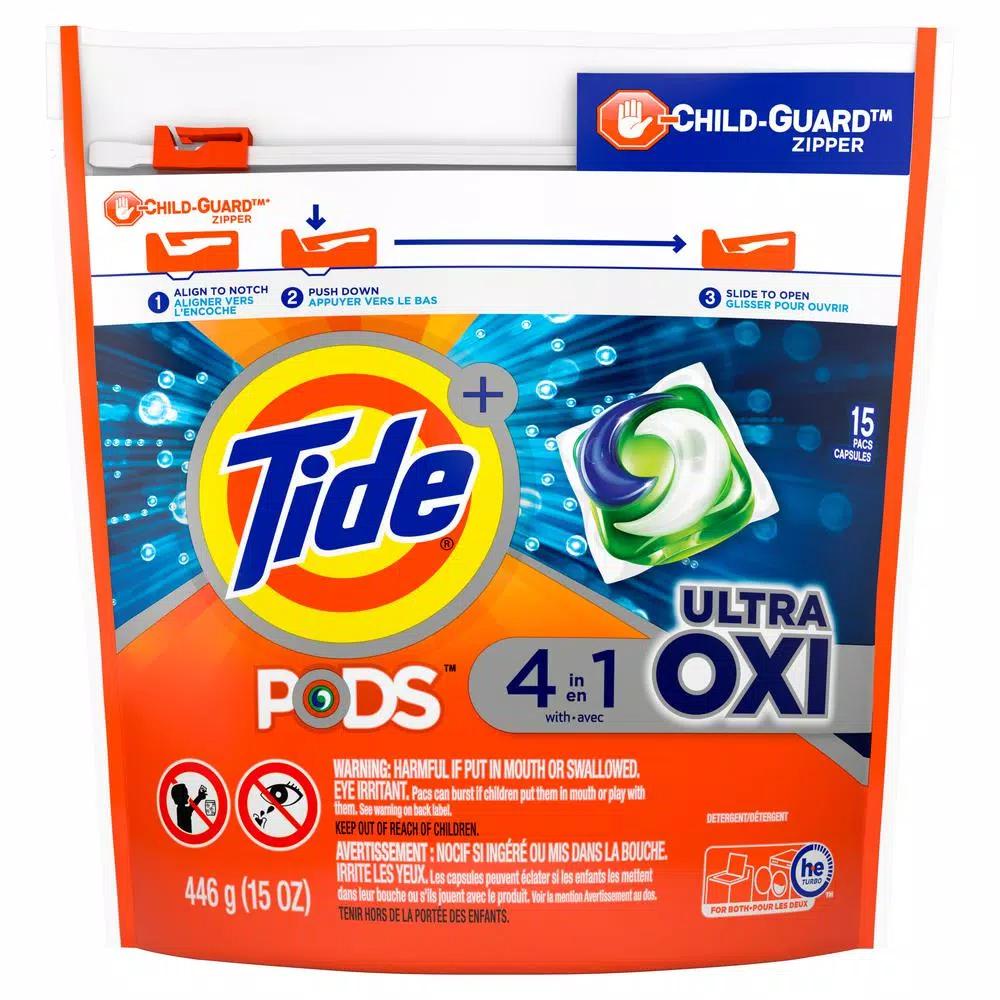 Tide PODS Ultra OXI Laundry Detergent Pods, 15-Count