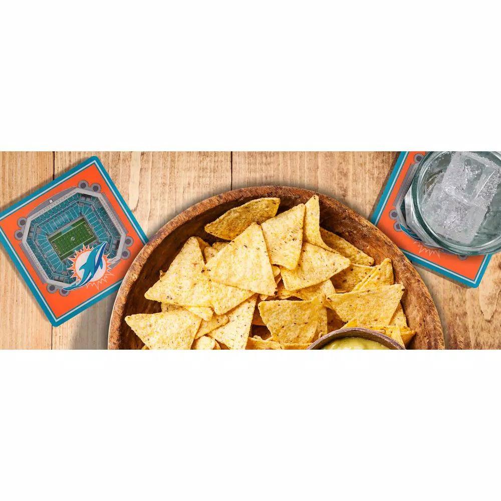 YouTheFan NFL Miami Dolphins StadiumViews 3D Acrylic Coasters, 2-Pack