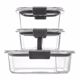 Rubbermaid Brilliance 6-Piece Food Storage Container Set, Leak-Proof Plastic Lunch Containers thumbnail 1