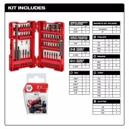 Milwaukee M12 12V Lithium-Ion Cordless 1/4 in. Hex Screwdriver Kit with 62-Piece SHOCKWAVE Bit Set thumbnail 3