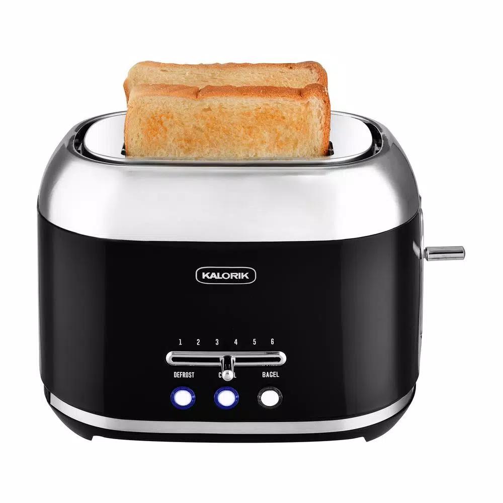Kalorik 2-Slice Retro Wide Slot Toaster - Black