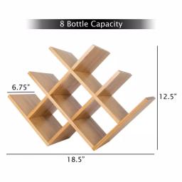 Unbranded Weymouth Home Bamboo 8-Bottle Tabletop Wine Rack, Freestanding Wine Holder thumbnail 3