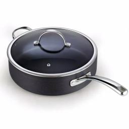 Cooks Standard 5 Qt. Hard-Anodized Aluminum Nonstick Deep Saute Pan with Glass Lid, Black thumbnail 5