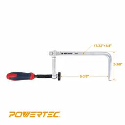 POWERTEC 2-Pack Quick Screw Down Guide Rail Clamps, 5-3/8 in. Opening, 2-3/8 in. Throat Depth thumbnail 2