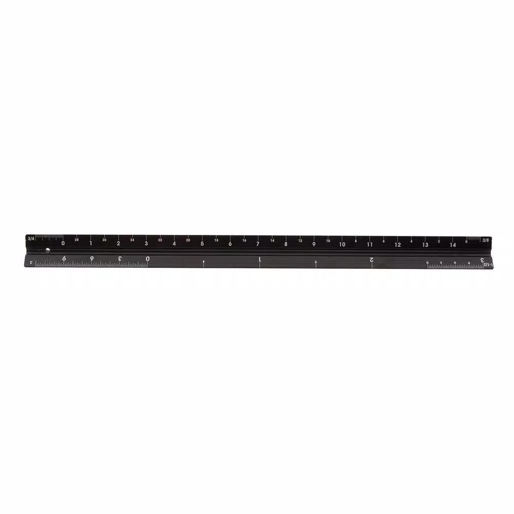 Swanson 12 in. Aluminum Scale Ruler, 3-Sided Precision Measuring Tool