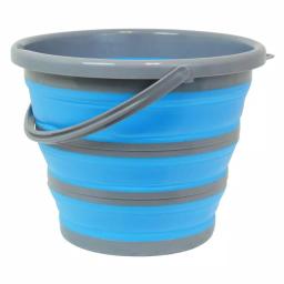 Southern Homewares 2.65 Gal. Blue Collapsible Deluxe Silicone Bucket with Stability Rings thumbnail 1