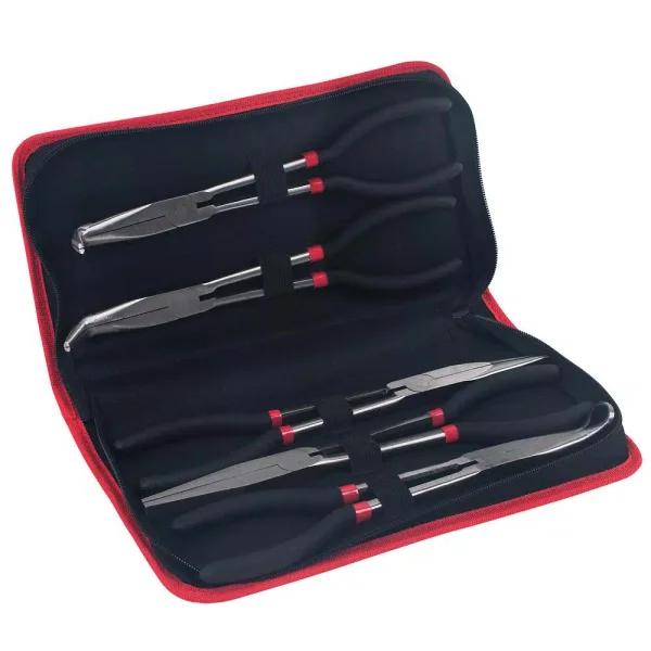 KING 5-Piece Long Nose Pliers Set, 11 in. Straight, 90-Degree, 45-Degree, Hose, Cable, and Flat Nose