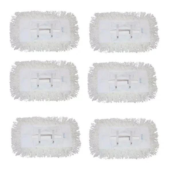 Ti-Dee American Ti-Dee 12 in. Cotton Tie-On Dust Mop Heads, 5 in. x 12 in. (6-Pack)