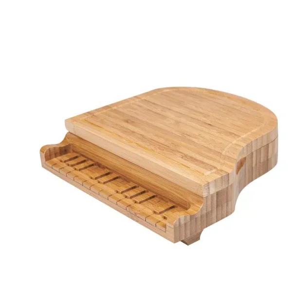 Legacy Picnic Time Piano Cheese Board and Tools Set - Bamboo Baby Grand Piano Design