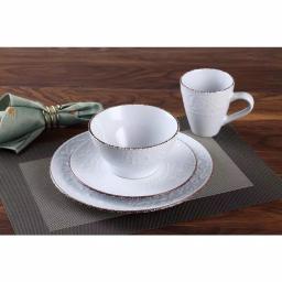 Lorren Home Trends Lorren Home 16-Piece White Stoneware Scroll Dinnerware Set, Service for 4 thumbnail 3