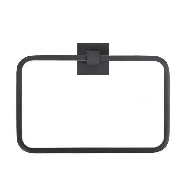 Italia Trieste Matte Black Wall Mount Towel Ring