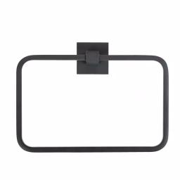 Italia Trieste Matte Black Wall Mount Towel Ring thumbnail 1