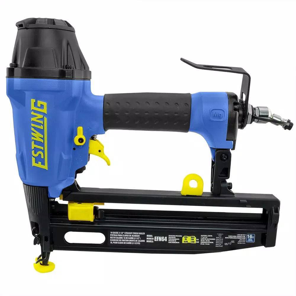 Estwing EFN64 16-Gauge 2-1/2 in. Pneumatic Straight Finish Nailer with Canvas Bag