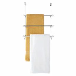 interDesign York Over Shower Door Towel Rack, 3-Bar Stainless Steel Organizer in White and Chrome thumbnail 7
