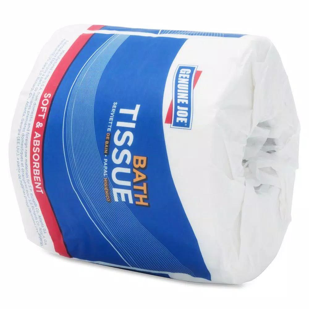Genuine Joe 2-Ply Standard Recycled Toilet Paper, 500 Sheets per Roll, 96 Rolls Pack