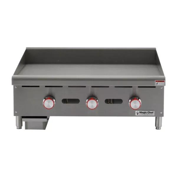 Magic Chef 36 in. Commercial Thermostatic Countertop Gas Griddle, Stainless Steel