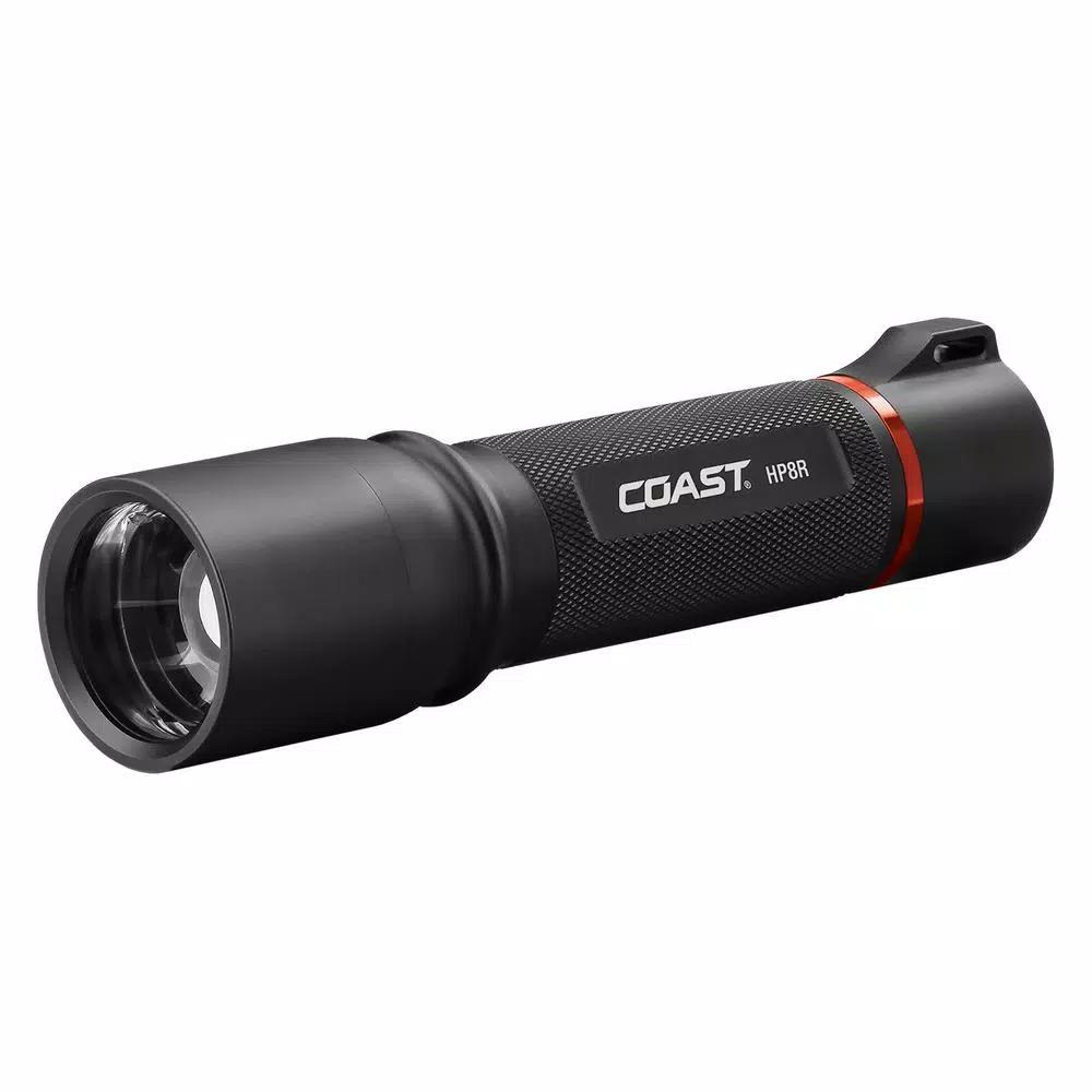 Coast HP8R 760 Lumens LED Rechargeable Focusing Flashlight with Slide Focus