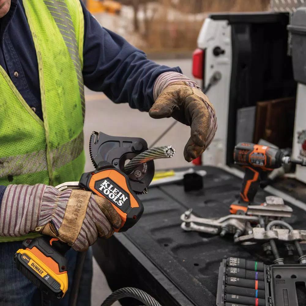 Klein Tools Battery-Operated EHS Closed-Jaw Cable Cutter with Two 2 Ah Batteries and Charger