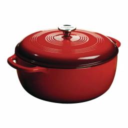 Lodge 7.5 Qt. Round Enameled Cast Iron Dutch Oven with Lid, Red thumbnail 1