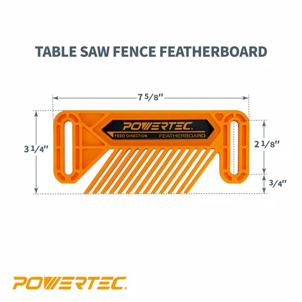 POWERTEC Table Saw Fence Featherboard Set, 2-Pack, Orange