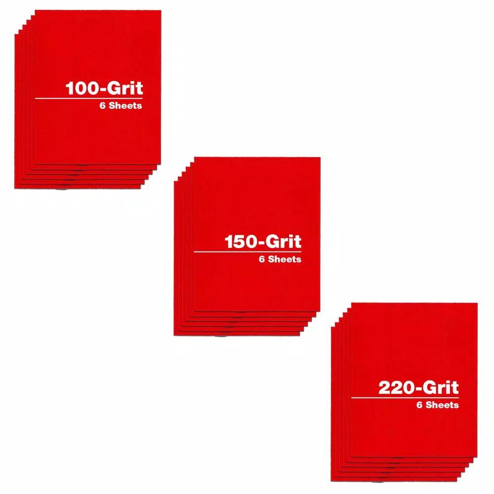 DIABLO 4.5 in. x 5.5 in. Clamp-On Sanding Sheets, Assorted Grit (100, 150, 220), 18-Pack