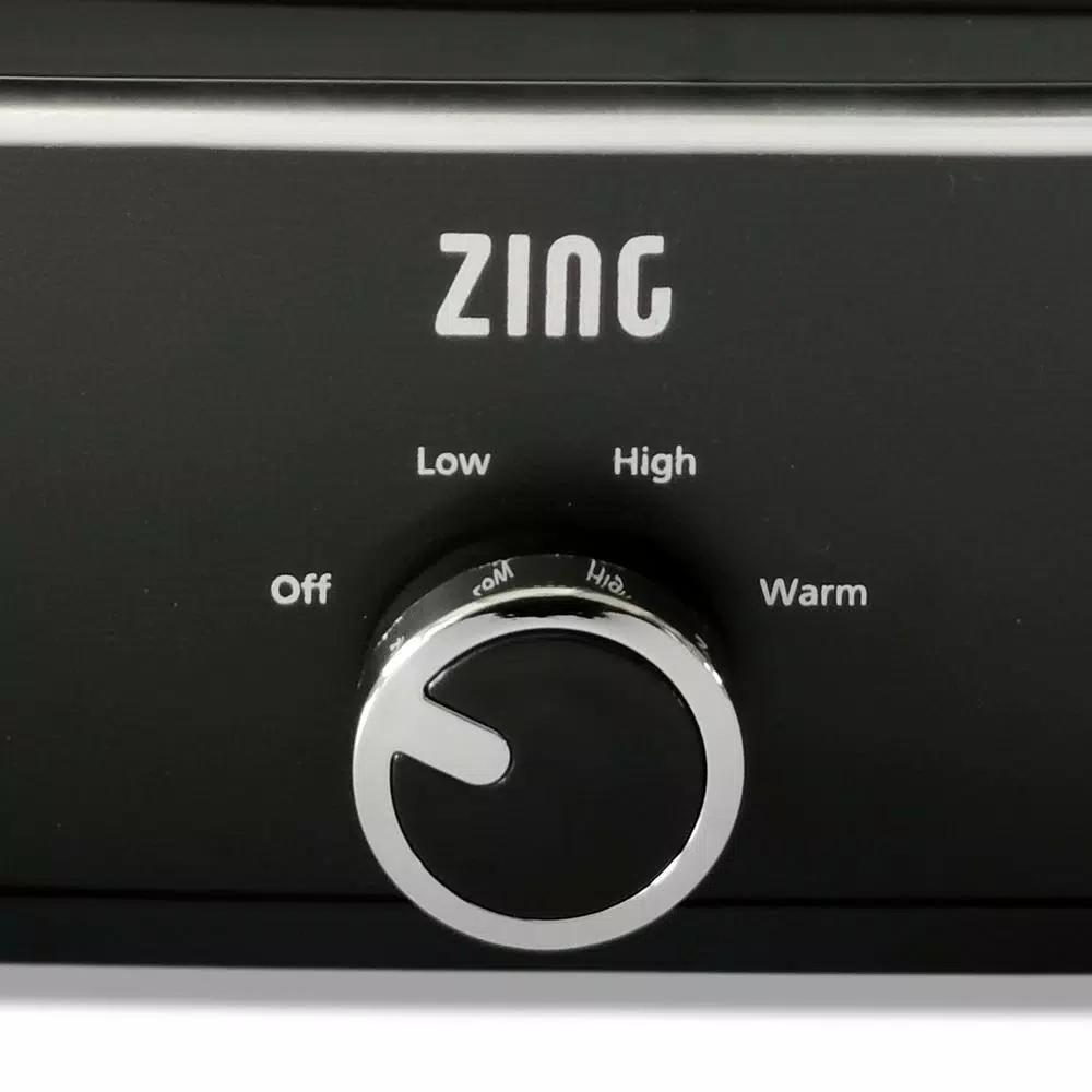 Zing 4 Qt. Black Slow Cooker with Locking Lid and Ceramic Pot Insert