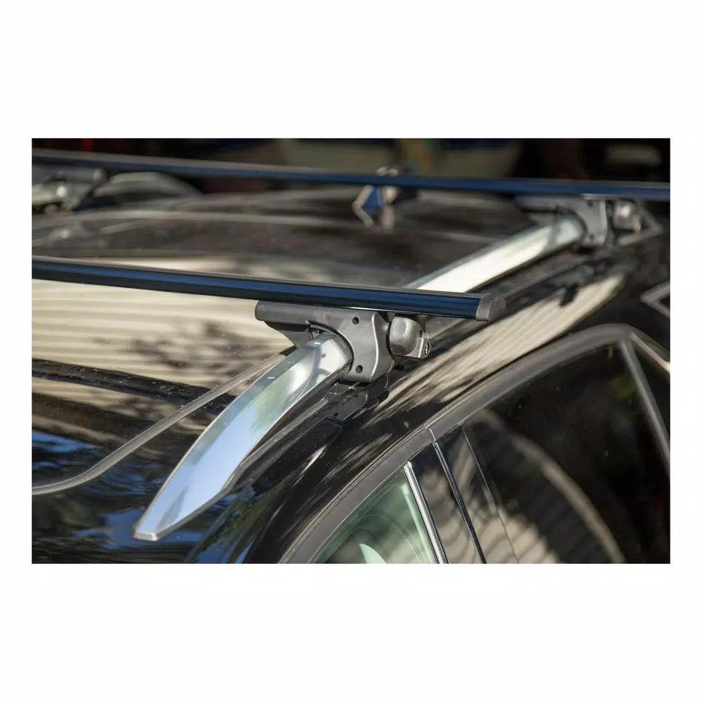 CURT Universal Aluminum Roof Rack Cross Bars, 150 lb. Capacity, Black (2-Pack)