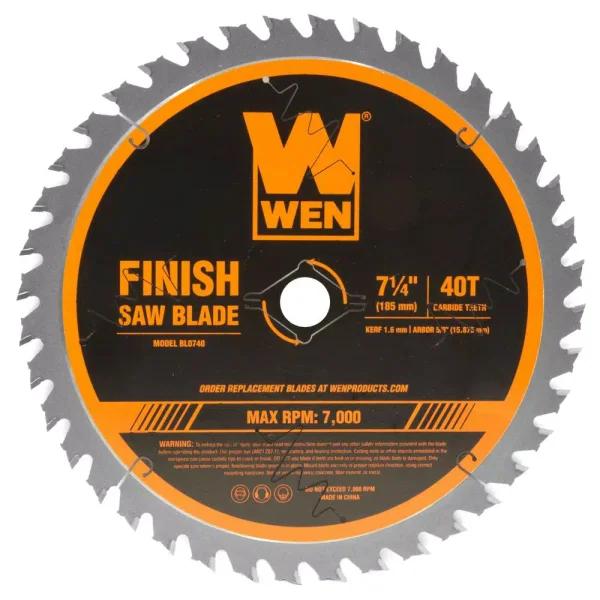 WEN 7.25 in. 40-Tooth Carbide-Tipped Professional Finish Saw Blade for Miter and Circular Saws