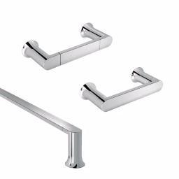 MOEN Genta 3-Piece Chrome Bath Hardware Set: 18 in. Towel Bar, Hand Towel Bar & Toilet Paper Holder thumbnail 1