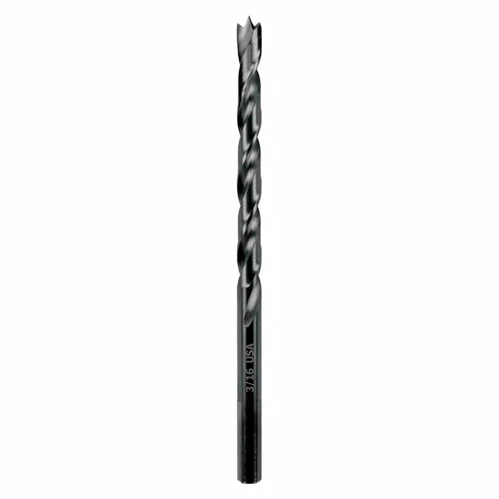 Montana Brand 3/16 in. Brad Point Drill Bit, High Speed Steel, Tri-Flat Shank