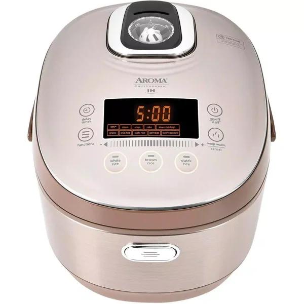 Aroma 5 Qt. Champagne Electric Multi-Cooker with Induction Heating and Ceramic Pot