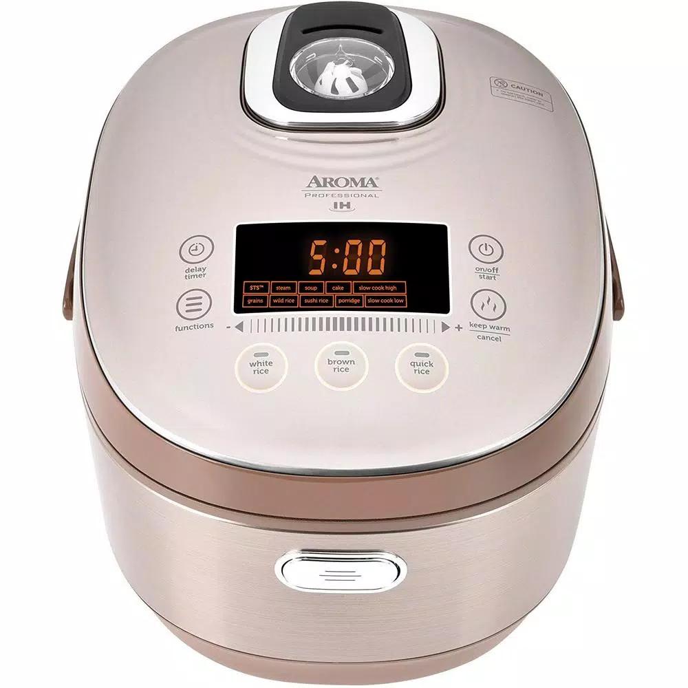 Aroma 5 Qt. Champagne Electric Multi-Cooker with Induction Heating and Ceramic Pot