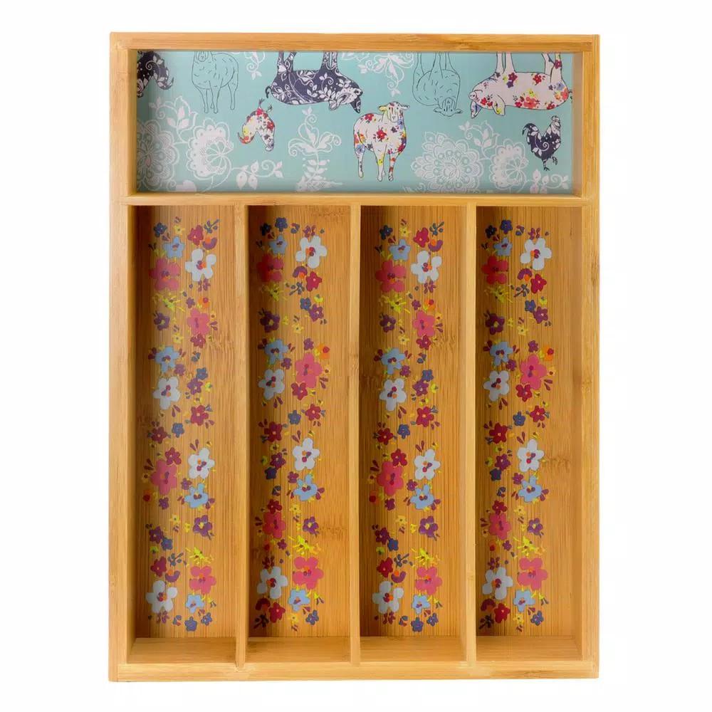 Urban Market Gibson's Urban Market Life on the Farm 5-Compartment Bamboo Utensil Tray
