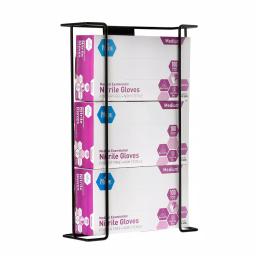Alpine Industries Triple Box Metal Wire Wall Mounted Glove Dispenser - Black thumbnail 2