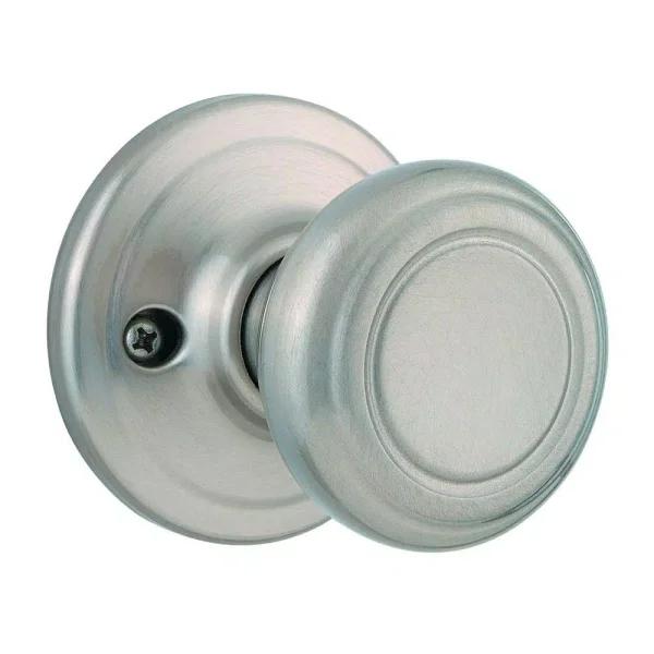 Kwikset Cameron Satin Nickel Half-Dummy Door Knob with Microban Antimicrobial Technology