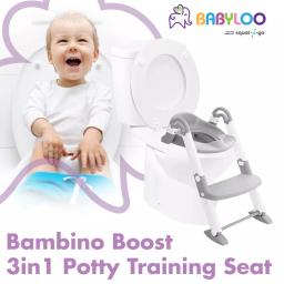 Babyloo Bambino 3-in-1 Convertible Toddler Potty Trainer and Step Stool - Gray thumbnail 11