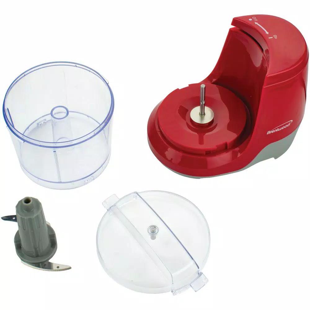Brentwood Appliances MC-109R 1.5 Cup Mini Food Chopper and Slicer, Red