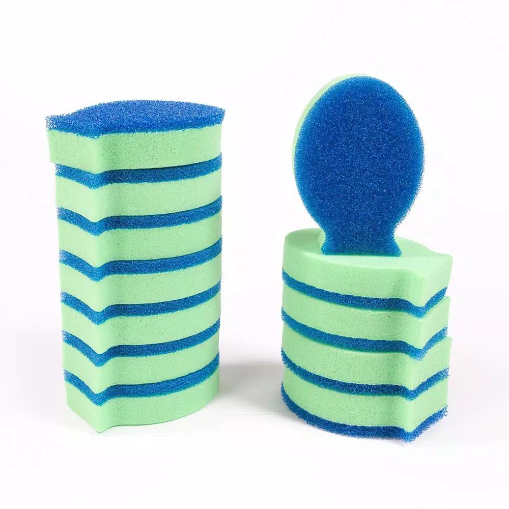 DishFish Dual Scrubber Sponge, Non-Scratch Cleaning Foam, 12-Pack