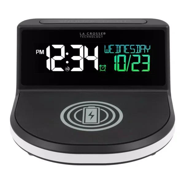 La Crosse Technology Wireless Charging Digital Alarm Clock with 7-Color Glowing Base