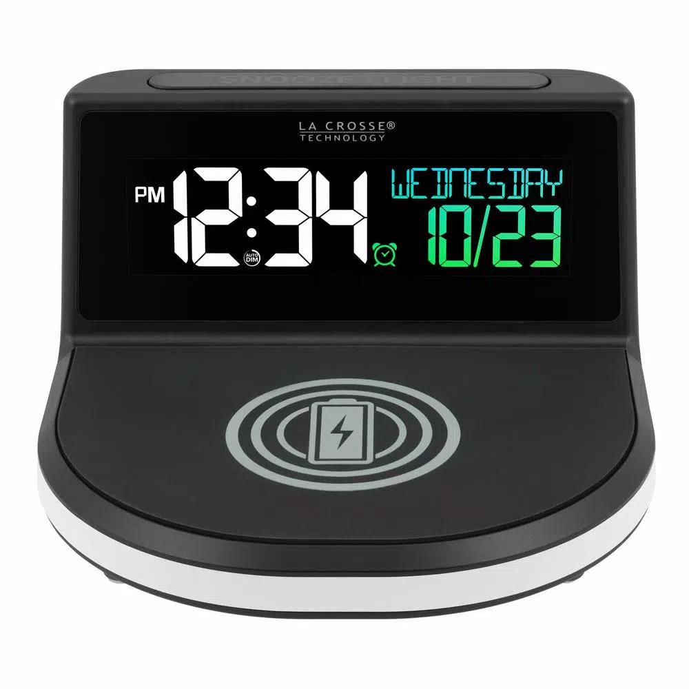La Crosse Technology Wireless Charging Digital Alarm Clock with 7-Color Glowing Base