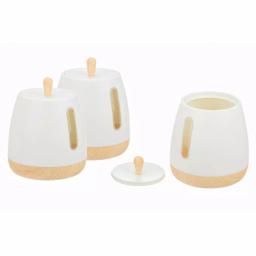 Jiallo European Collection 3-Piece Plastic Canister Set, White thumbnail 1