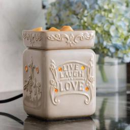 Candle Warmers Etc Live Well Illumination Fragrance Warmer, 8.8 in Ivory Reactive Glazed Wax Melt Warmer thumbnail 2