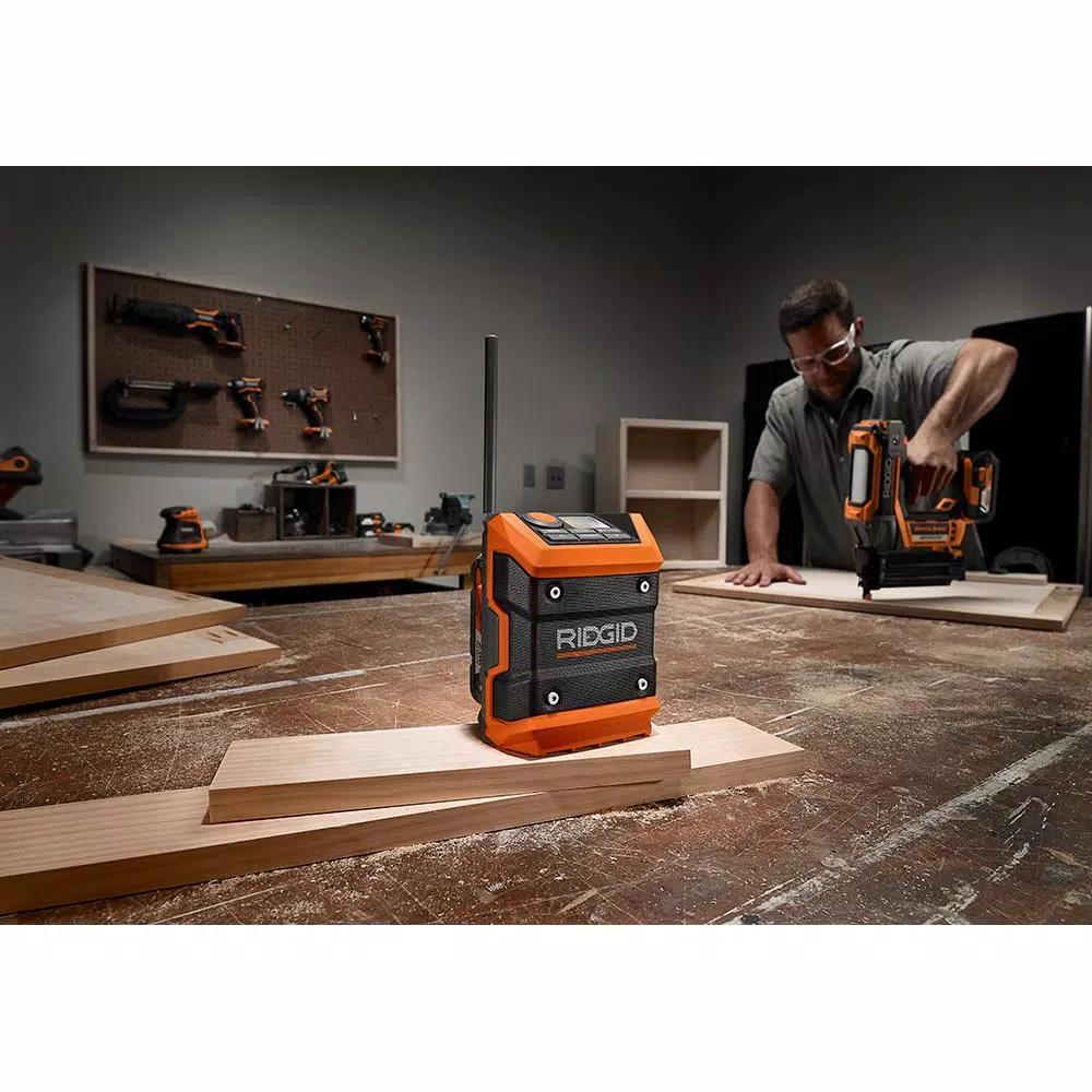 RIDGID 18V Cordless Mini Bluetooth Jobsite Radio (Tool Only)